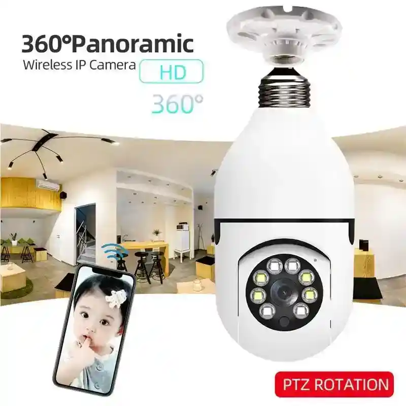 Bulb WIFI Camera PTZ HD Infrared Night Vision Two Way Talk Baby Monitor Auto Tracking For Home Security Spot deliver